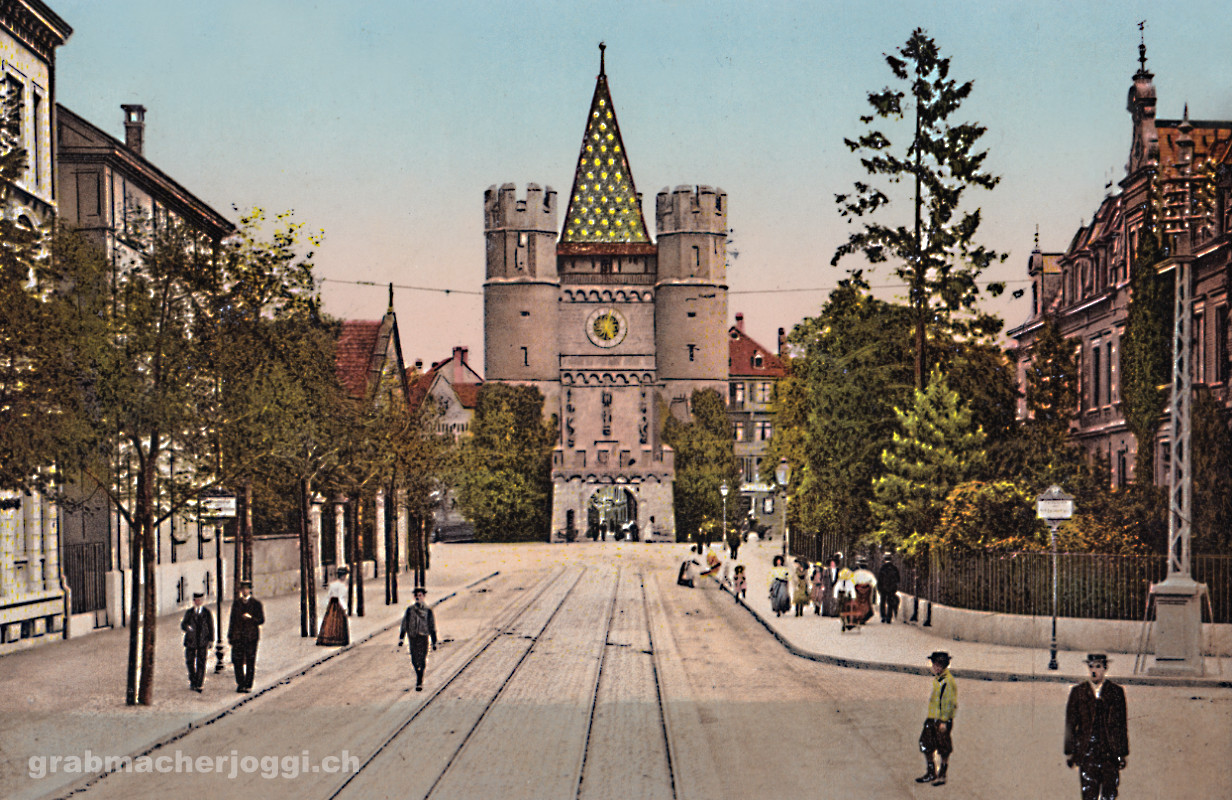 missionsstrasse und spalentor um 1912